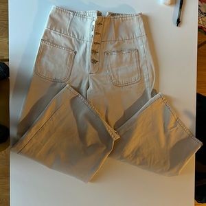 white high waist free people jeans